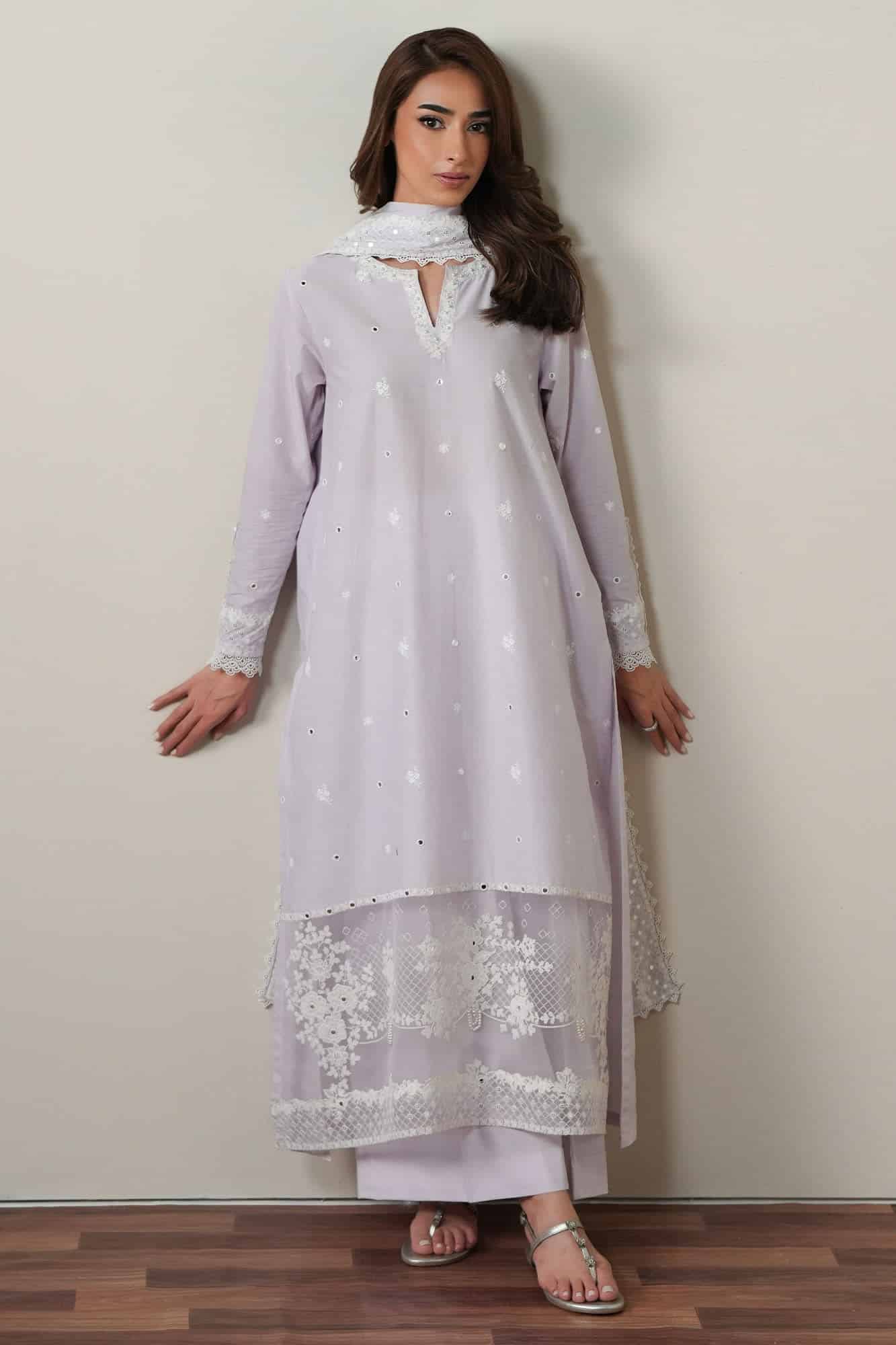 Cross stitch violet dream-3pc embroidered suit Cross Stitch VIOLET DREAM-3PC EMBROIDERED SUIT
