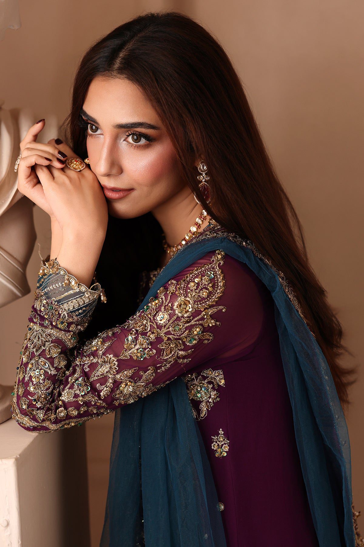 Charizma 3-pc unstitched embroidered luxury chiffon djw6-01– detail view 7 Charizma 3-PC Unstitched Embroidered Luxury Chiffon DJW6-01– detail view 7