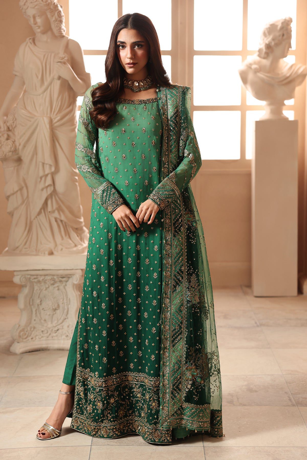 Charizma 3-pc unstitched embroidered luxury chiffon djw6-03 Charizma 3-PC Unstitched Embroidered Luxury Chiffon DJW6-03