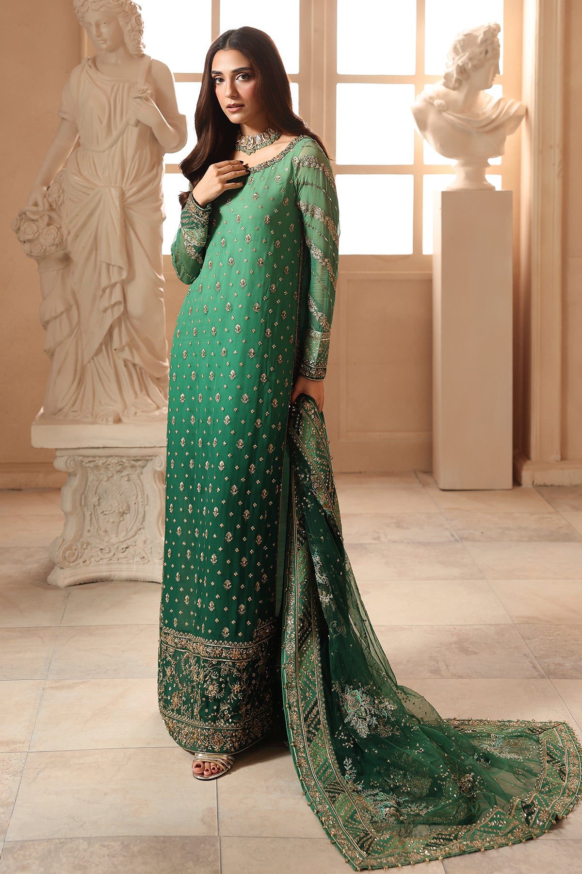 Charizma 3-pc unstitched embroidered luxury chiffon djw6-03– detail view 2 Charizma 3-PC Unstitched Embroidered Luxury Chiffon DJW6-03– detail view 2