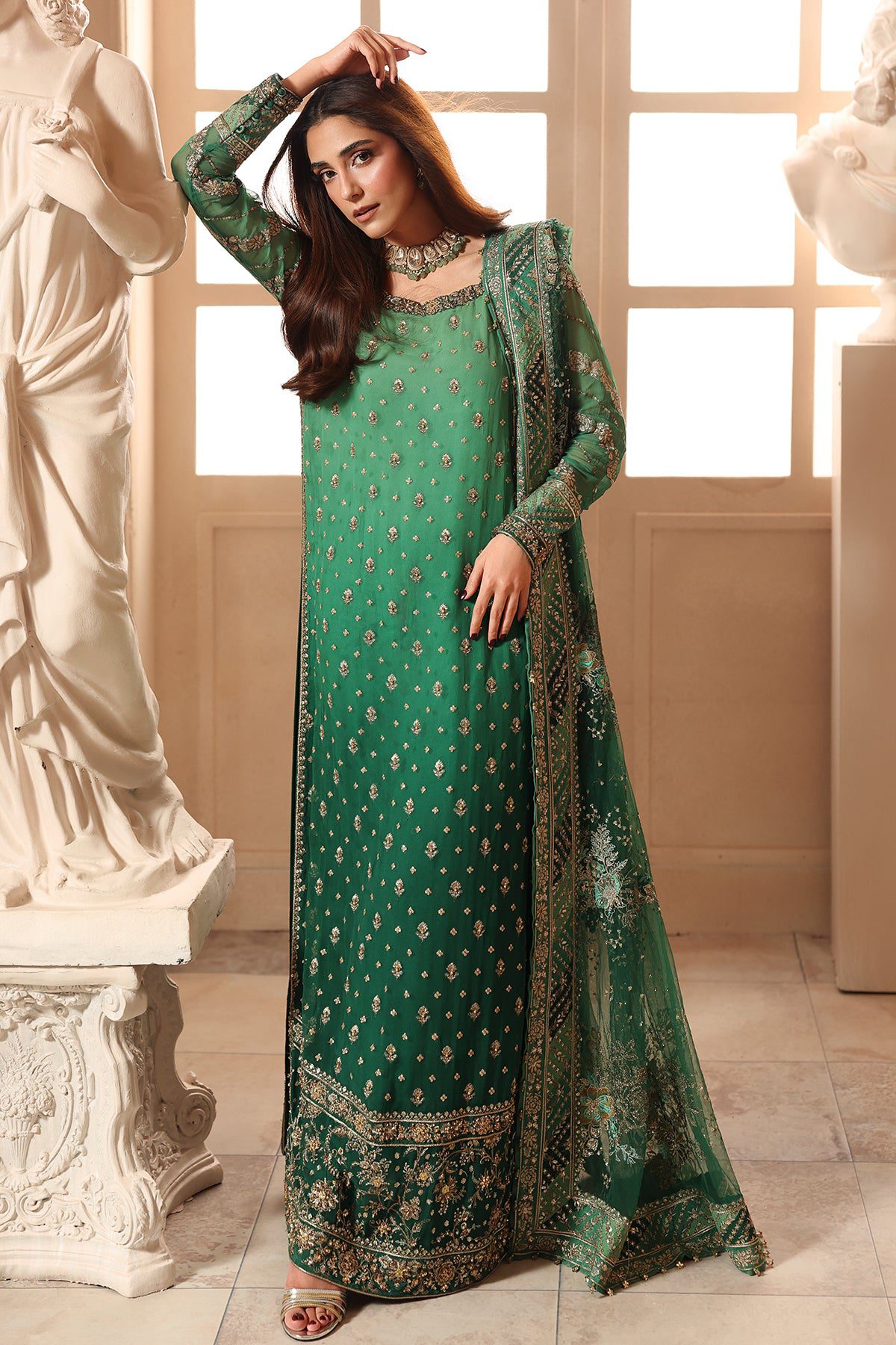Charizma 3-pc unstitched embroidered luxury chiffon djw6-03– detail view 6 Charizma 3-PC Unstitched Embroidered Luxury Chiffon DJW6-03– detail view 6