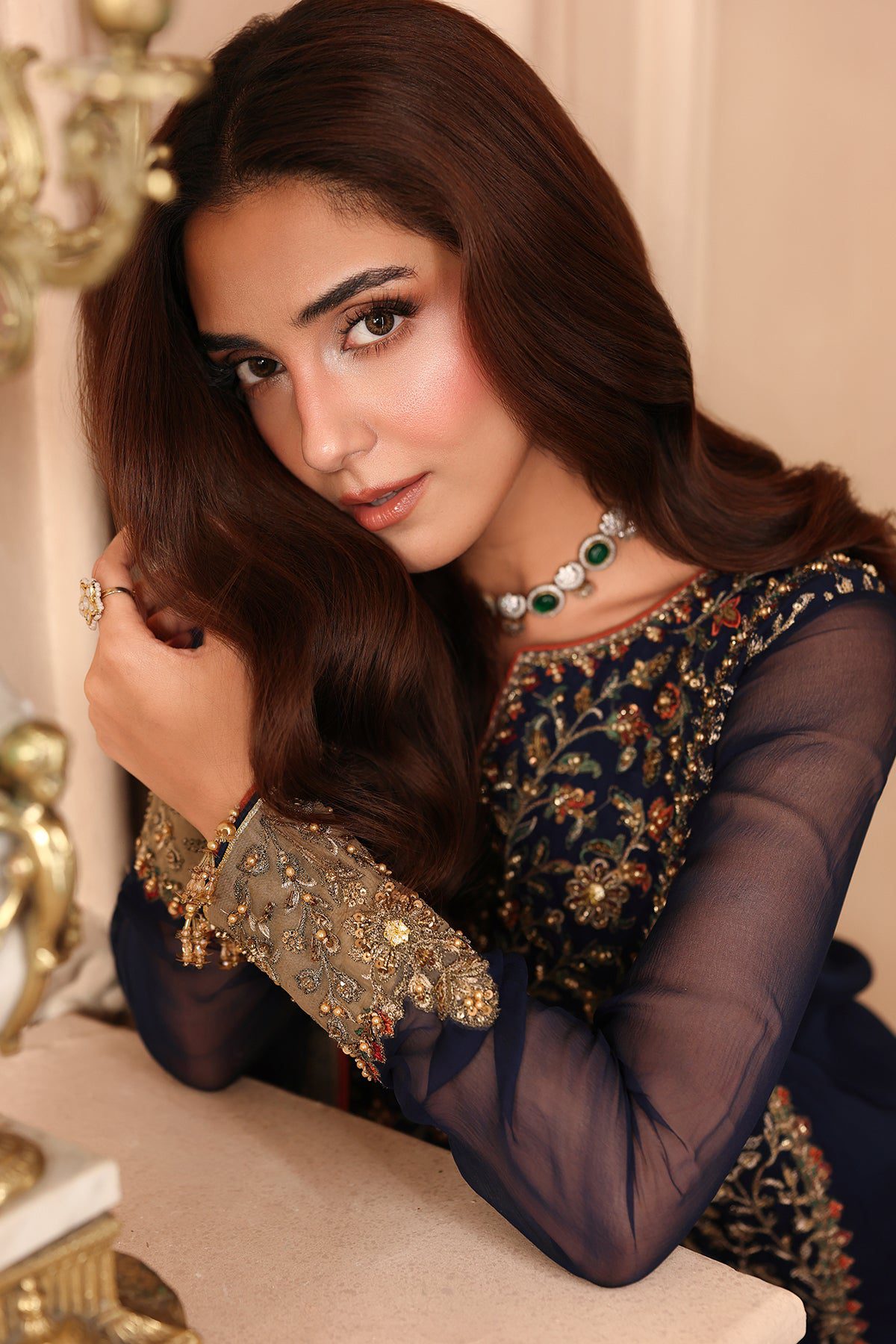 Charizma 3-pc unstitched embroidered luxury chiffon djw6-02– detail view 4 Charizma 3-PC Unstitched Embroidered Luxury Chiffon DJW6-02– detail view 4