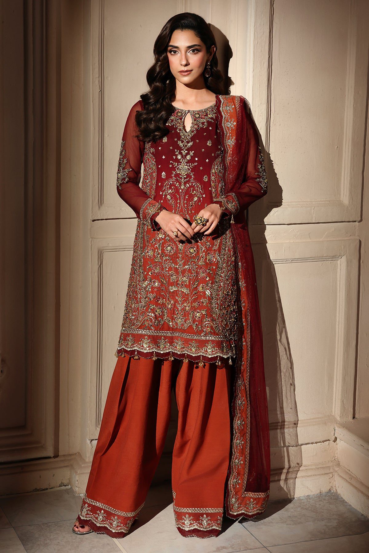 Charizma 3-pc unstitched embroidered luxury chiffon djw6-08 Charizma 3-PC Unstitched Embroidered Luxury Chiffon DJW6-08