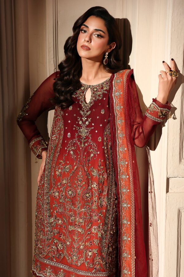 Charizma 3-PC Unstitched Embroidered Luxury Chiffon DJW6-08– alternate view
