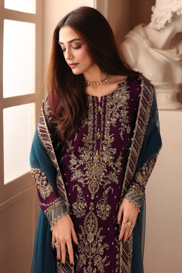 Charizma 3-PC Unstitched Embroidered Luxury Chiffon DJW6-01– alternate view