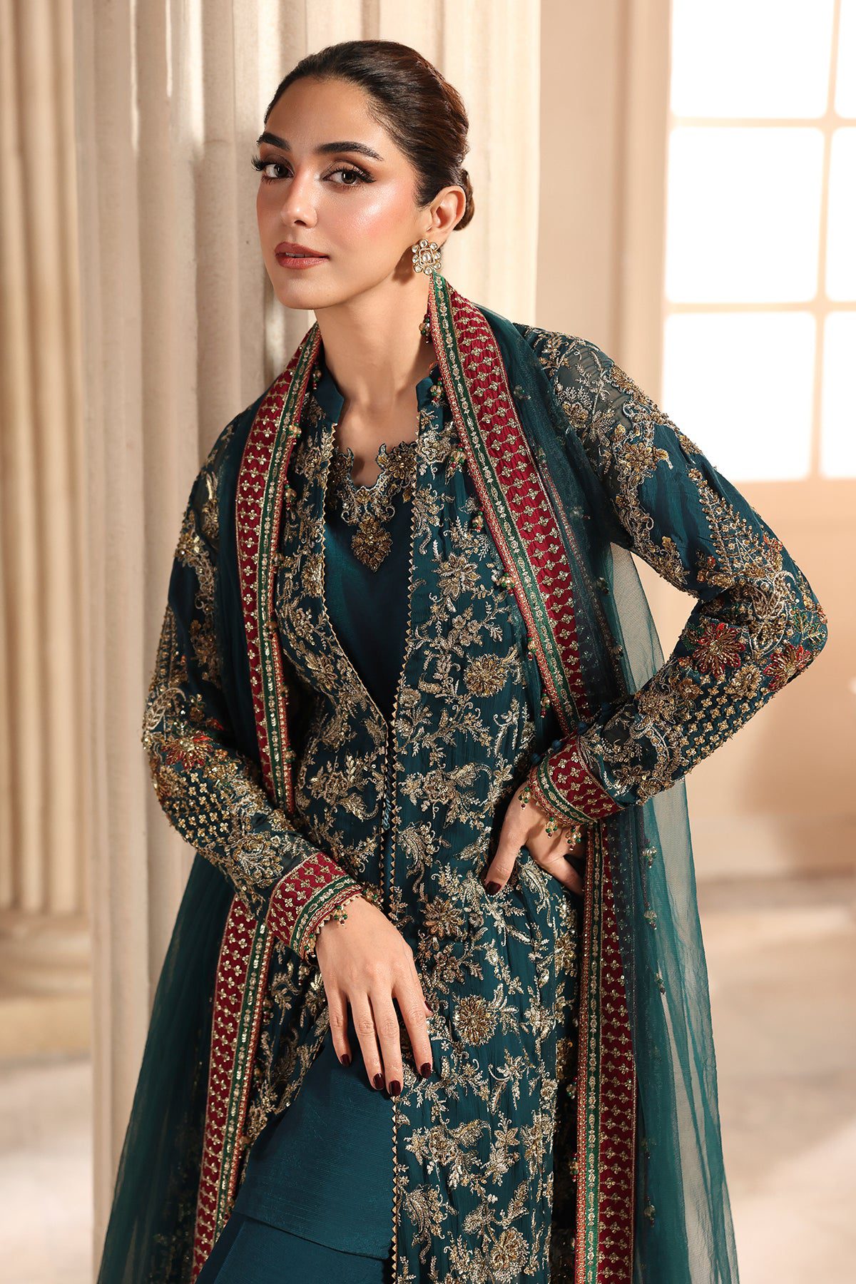 Charizma 3-pc unstitched embroidered luxury chiffon djw6-05– alternate view Charizma 3-PC Unstitched Embroidered Luxury Chiffon DJW6-05– alternate view