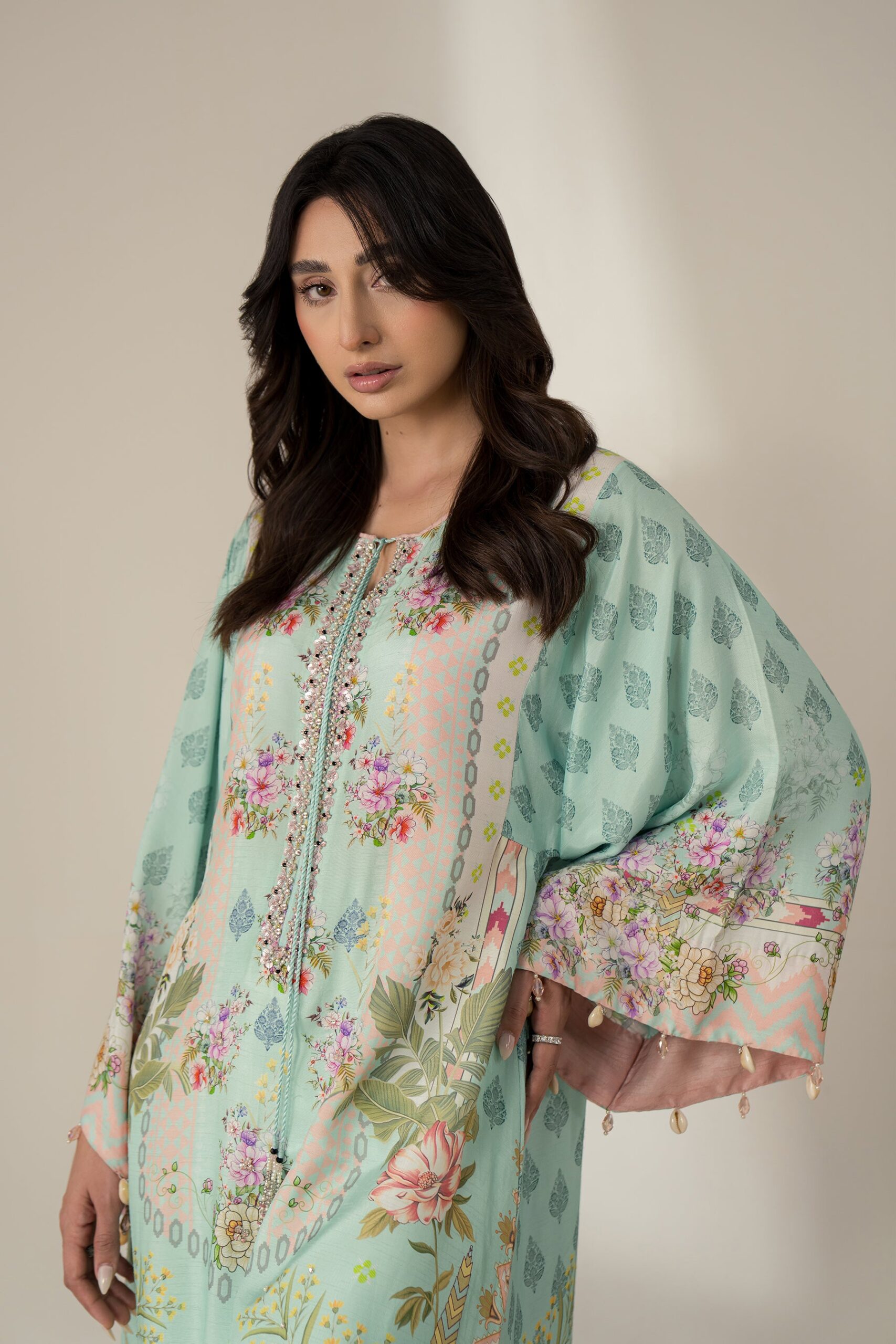 Ak kaftans ammara khan | floral boho glam kaftan (d-3)– detail view 2 AK Kaftans Ammara Khan | Floral Boho Glam Kaftan (D-3)– detail view 2