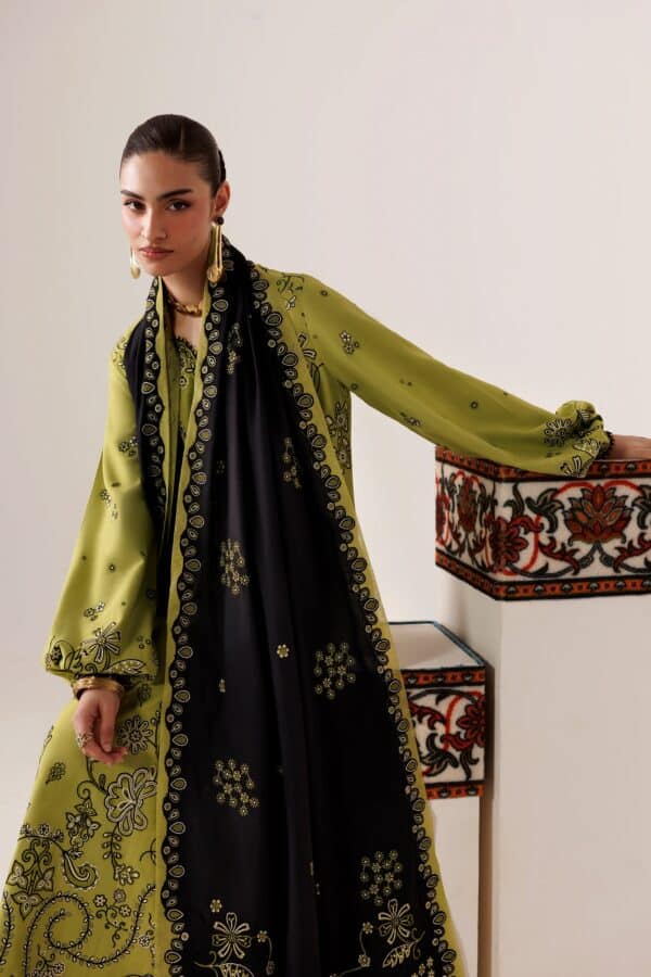 Qline linen '26 qalamkar | qlw-01 amarah– detail view 3 Qline Linen '26 Qalamkar | QLW-01 AMARAH– detail view 3