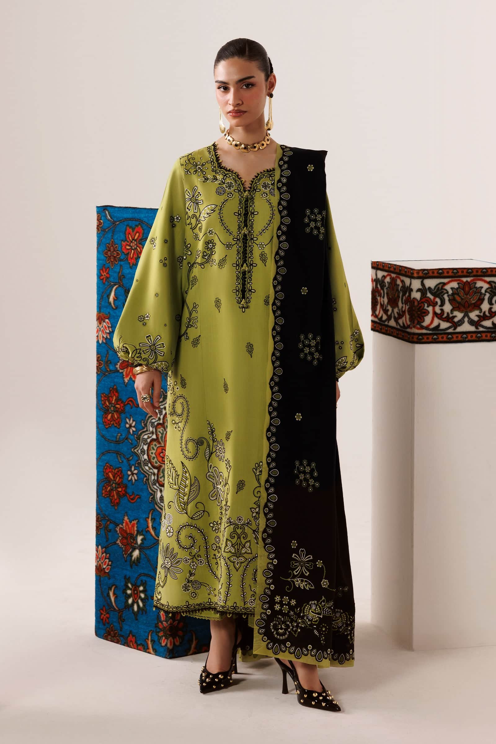 Qline linen '26 qalamkar | qlw-01 amarah Qline Linen '26 Qalamkar | QLW-01 AMARAH
