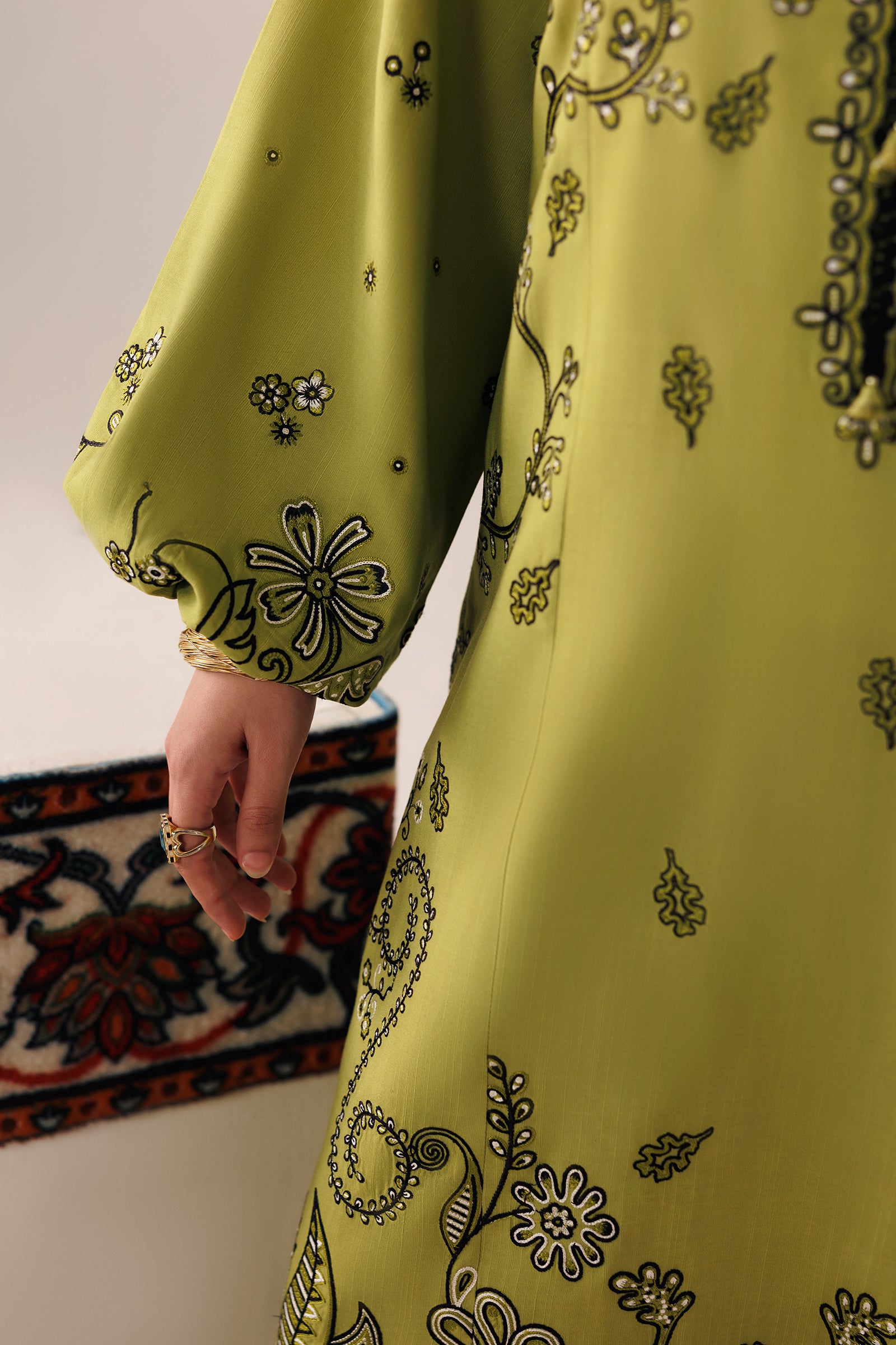 Qline linen '26 qalamkar | qlw-01 amarah– detail view 7 Qline Linen '26 Qalamkar | QLW-01 AMARAH– detail view 7