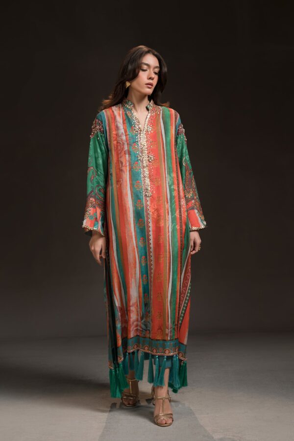 AK Kaftans Ammara Khan | Multi Colour Burst Kaftan (D-09)