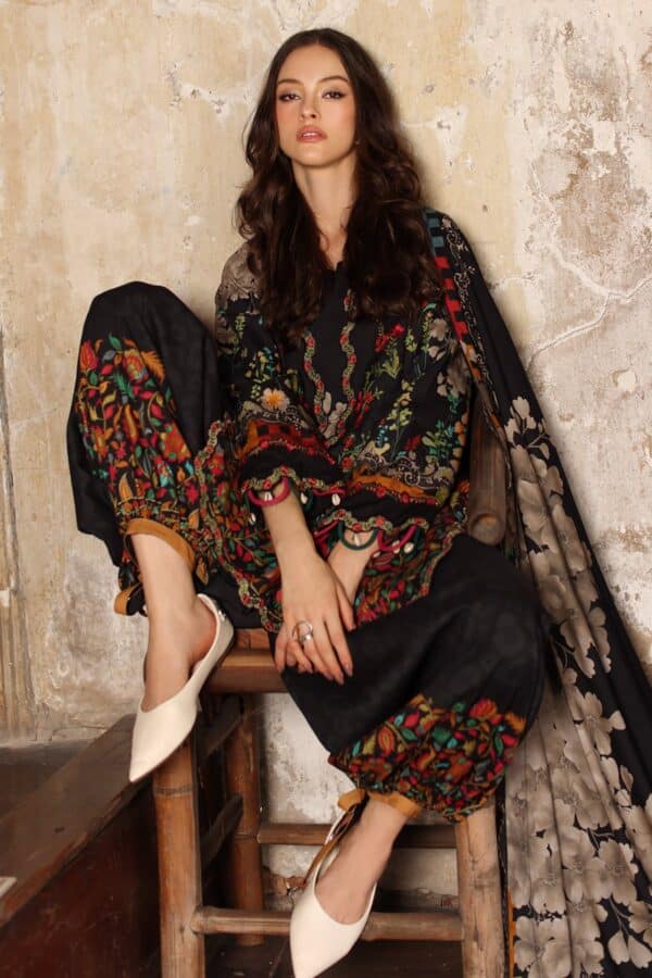 Charizma Combination Collection 3-PC Unstitched Embroidered Linen Collection CCW7-01– 29A2594