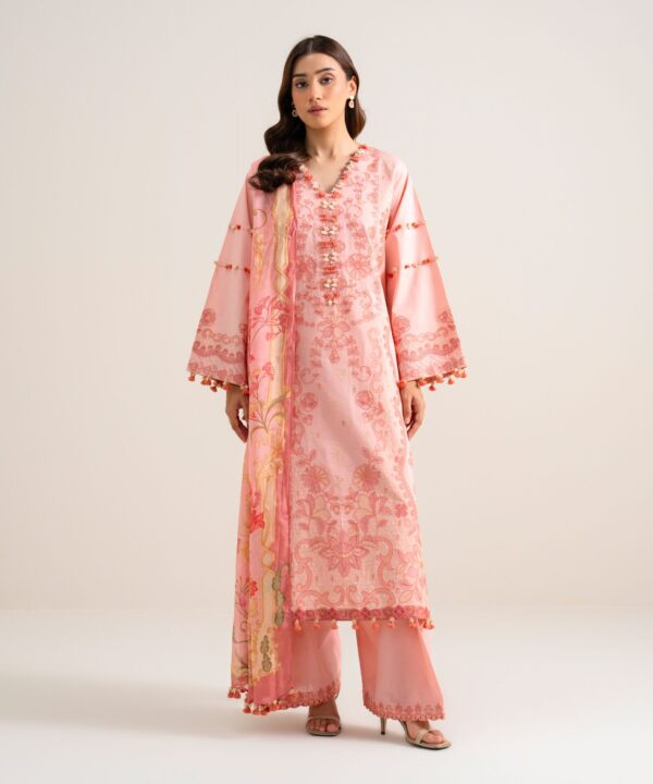 Sapphire Women's Unstitched Embroidered Dobby Pink 3 Piece Suit – 3PELXS26V818