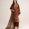 3pelxs26v831_2 Sapphire Women's Unstitched Embroidered Fine Cotton Satin Rust 3 Piece Suit – 3PELXS26V831