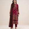 3pelxs26v832_2 Sapphire Women's Unstitched Embroidered Fine Cotton Satin Maroon 3 Piece Suit – 3PELXS26V832