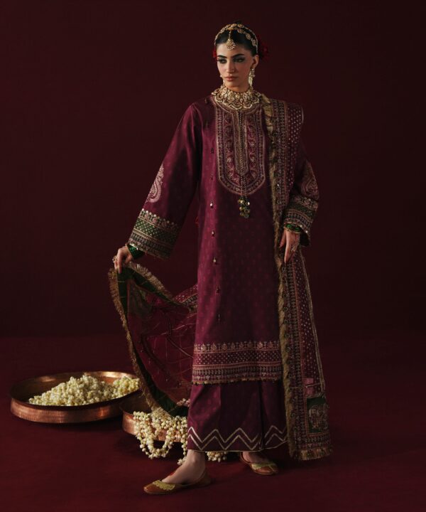 Sapphire Women's Unstitched Printed Blended Grip Silk Plum 3 Piece Suit – 3PELXS26V835