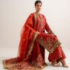 3pelxs26v836_5 Sapphire Women's Unstitched Printed Blended Grip Silk Orange 3 Piece Suit – 3PELXS26V836