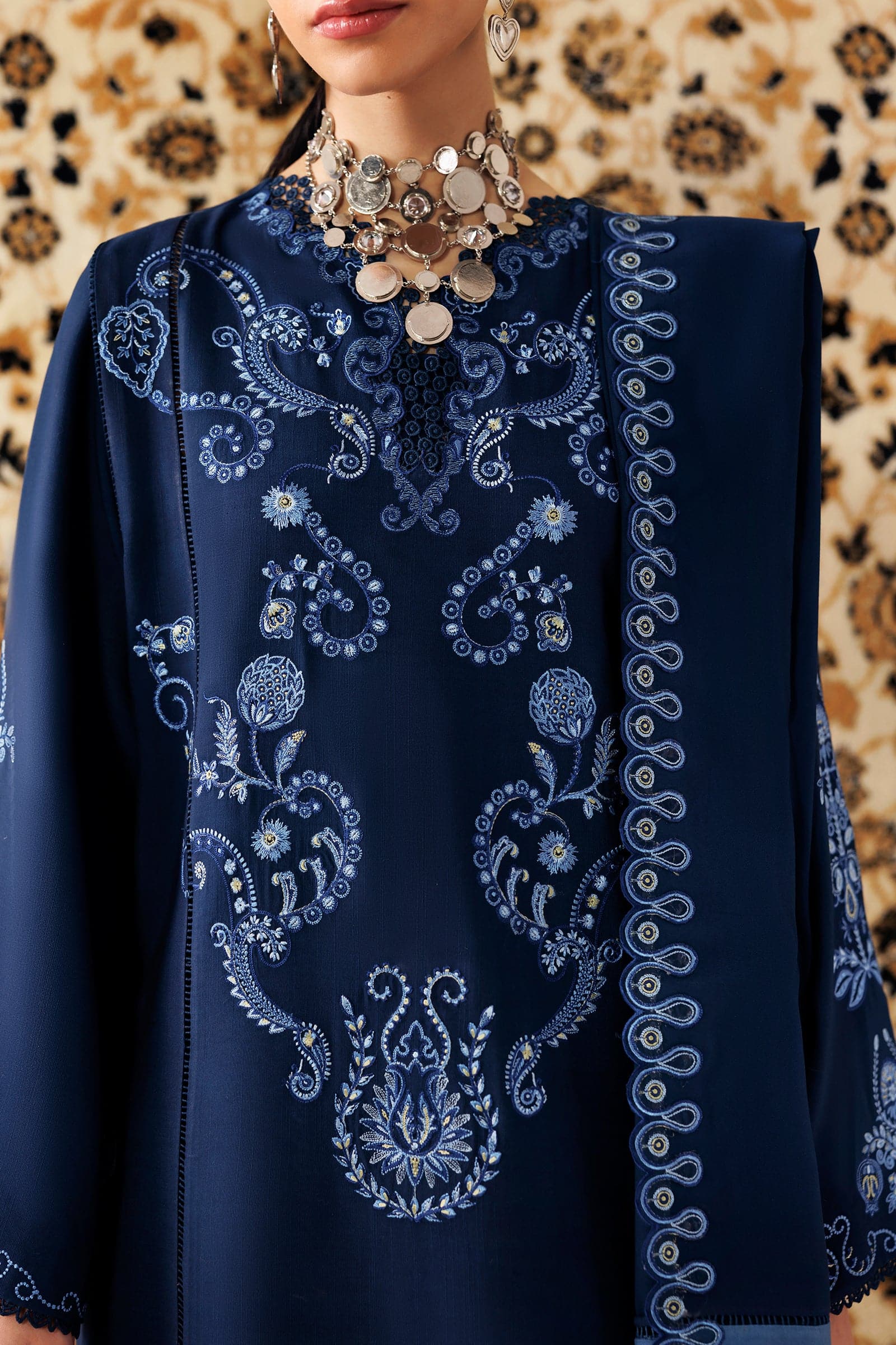 Qline linen '26 qalamkar | qlw-10 seran– alternate view Qline Linen '26 Qalamkar | QLW-10 Seran– alternate view
