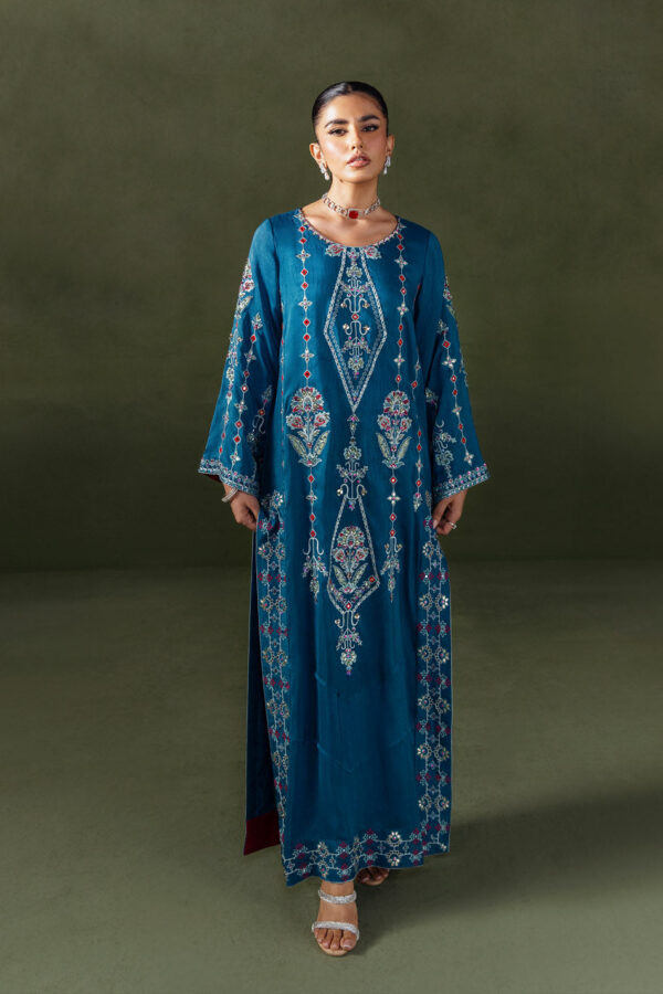 AK Kaftans Ammara Khan | Classic Teal Blue Kaftan (D-02)