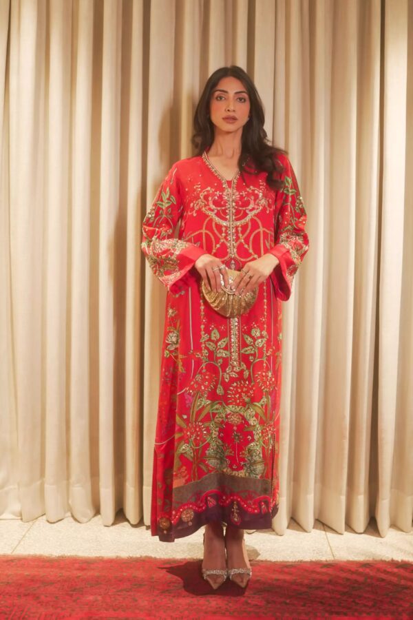 AK Kaftans Ammara Khan | Red Fable (D-04)– alternate view