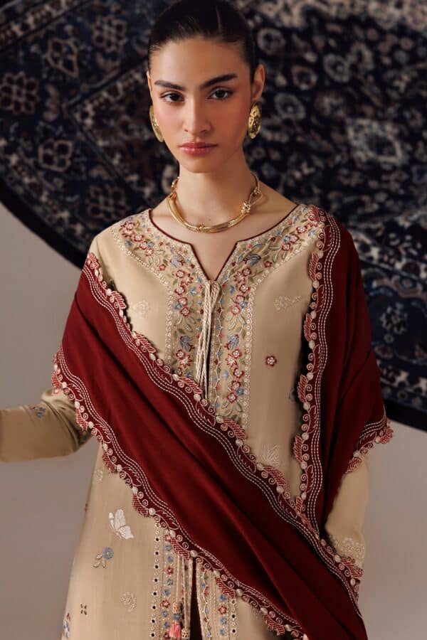Qline linen '26 qalamkar | qlw-16 hamna– detail view 6 Qline Linen '26 Qalamkar | QLW-16 HAMNA– detail view 6