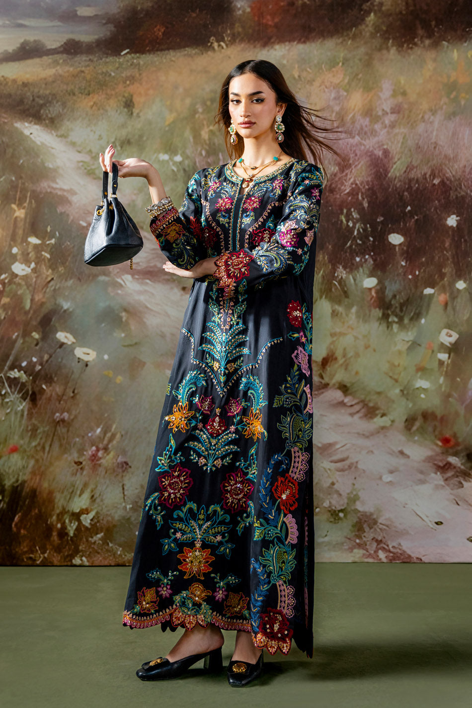 Ak kaftans ammara khan | black orchid (d-05)– detail view 4 AK Kaftans Ammara Khan | Black Orchid (D-05)– detail view 4