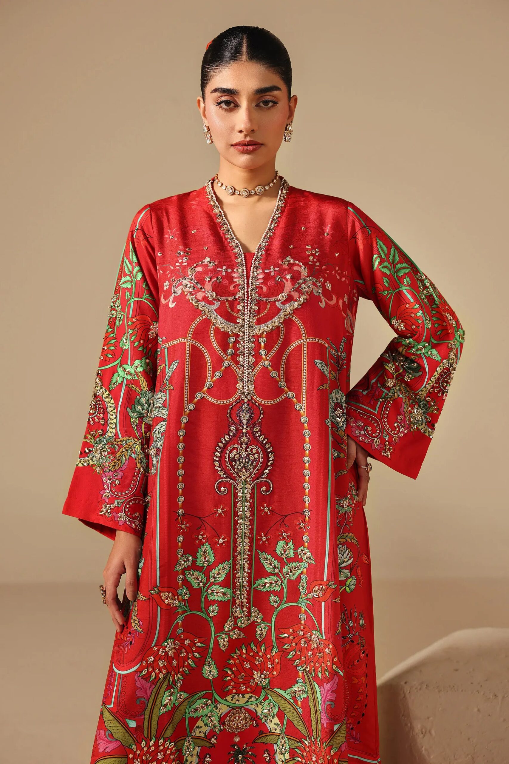 Ak kaftans ammara khan | red fable (d-04)– detail view 3 AK Kaftans Ammara Khan | Red Fable (D-04)– detail view 3