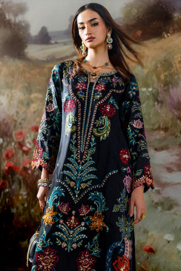 AK Kaftans Ammara Khan | Black Orchid (D-05)– alternate view