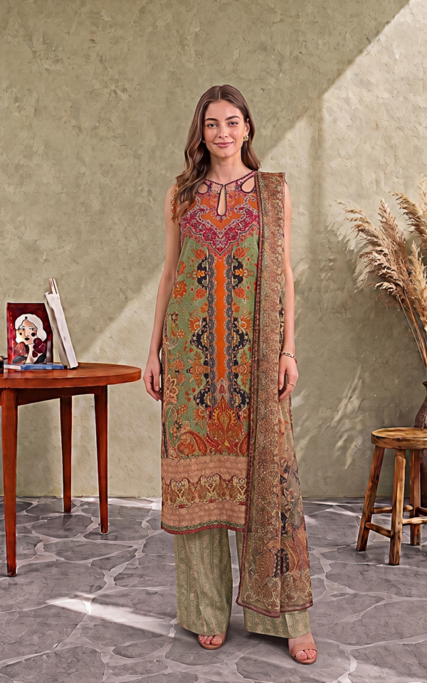 CU26-05_3 Asifa & Nabeel Kaya (CU26-05) | 3pcs Unstitched Cambric