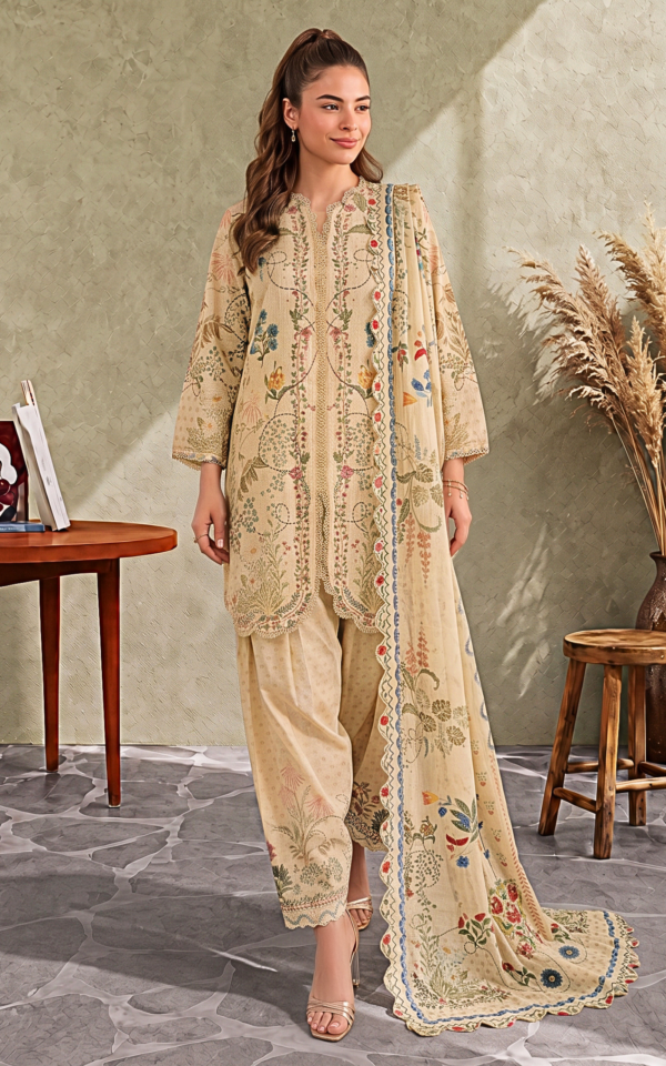 CU26-07_3 Asifa & Nabeel Seham (CU26-07) | 3pcs Unstitched Cambric