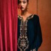 AK Kaftans Ammara Khan | Statement Teal Velvet Kaftan (D-06)