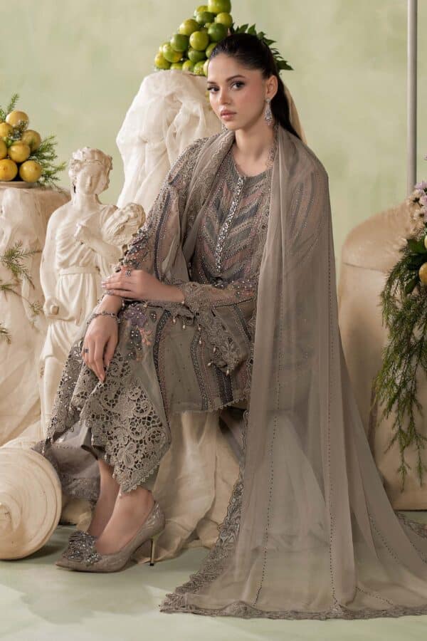 Maria b 3 piece embroidered chiffon suit– d-1-e Maria B 3 Piece Embroidered Chiffon Suit– D-1-E