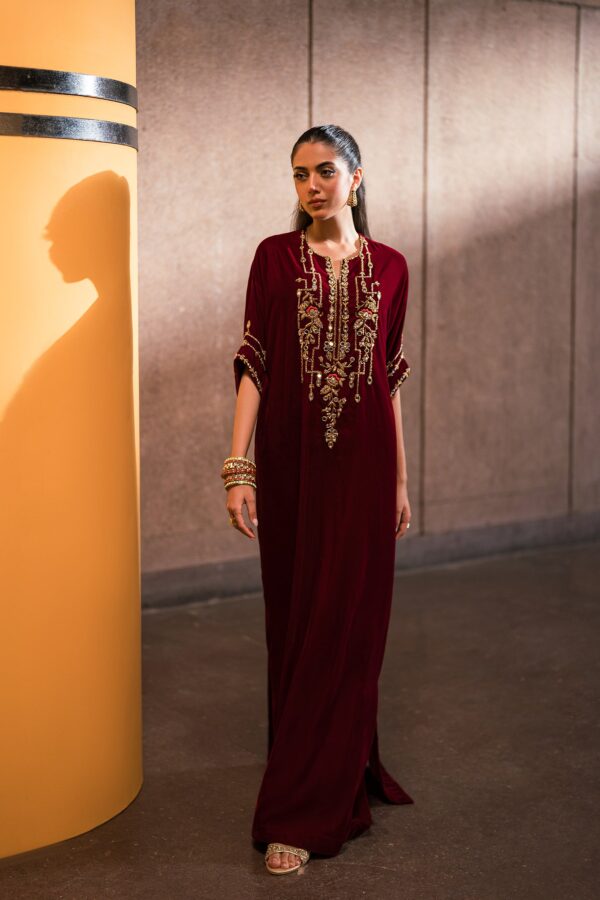 AK Kaftans Ammara Khan | Bold Scarlet Beauty Kaftan (D-11)– D-11