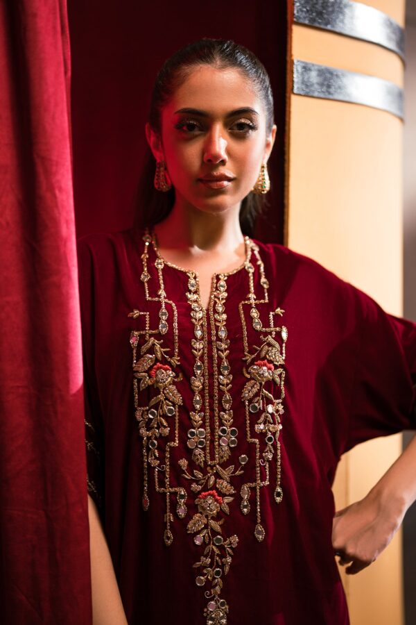AK Kaftans Ammara Khan | Bold Scarlet Beauty Kaftan (D-11)– D-11