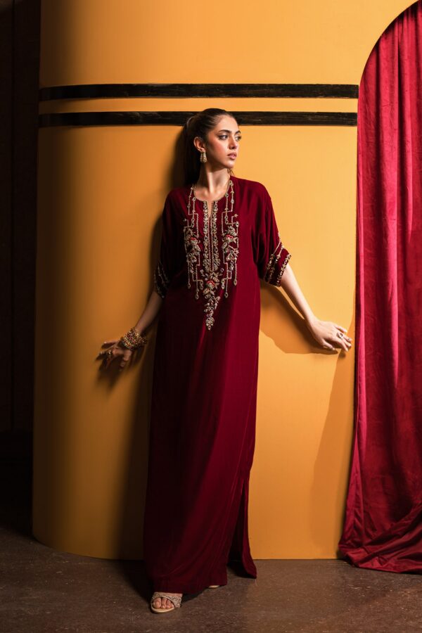 AK Kaftans Ammara Khan | Bold Scarlet Beauty Kaftan (D-11)– D-11-6