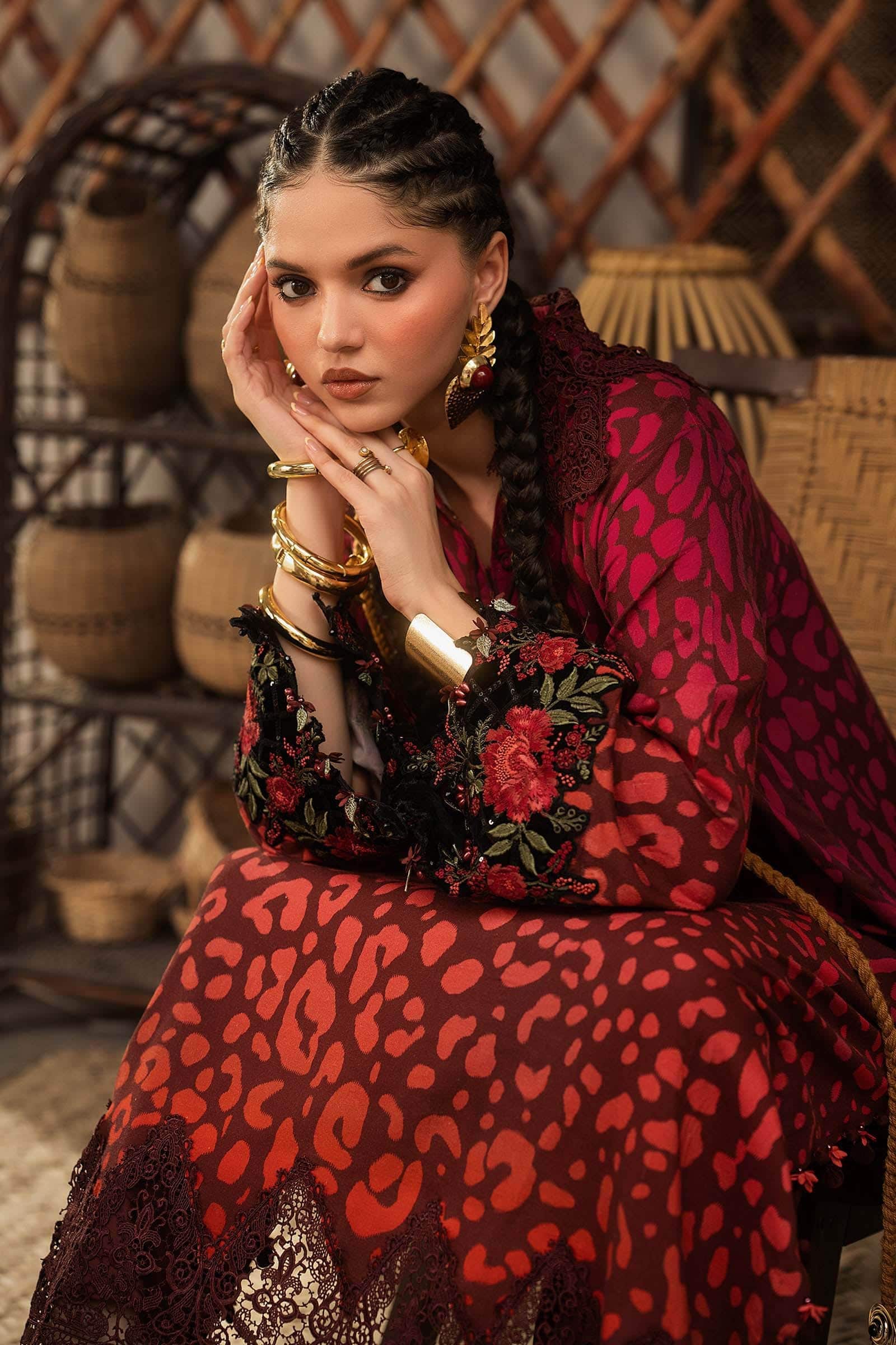 M prints maria b | embroidered linen suit - maroon (mpt-3101-a)– d-1a-d M Prints Maria B | Embroidered Linen Suit - Maroon (MPT-3101-A)– D-1A-D