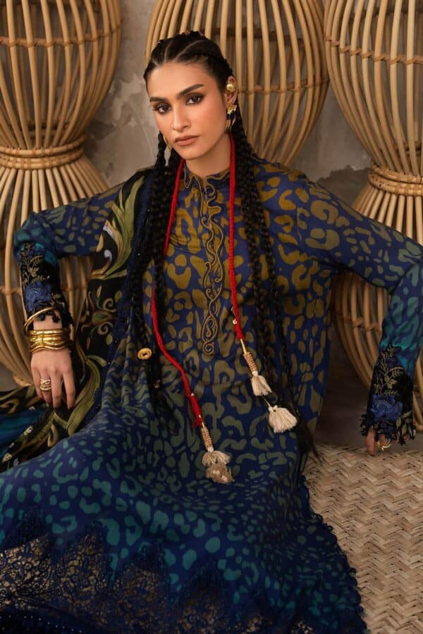 M Prints Maria B | Embroidered Linen Suit - Blue (MPT-3101-B) M Prints Maria B | Embroidered Linen Suit - Blue (MPT-3101-B)