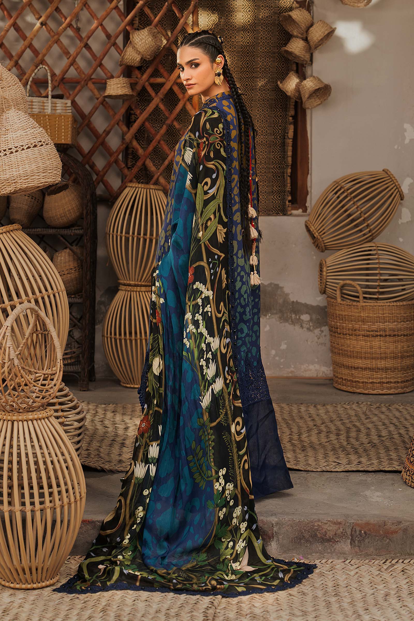 M prints maria b | embroidered linen suit - blue (mpt-3101-b)– d-1b-f M Prints Maria B | Embroidered Linen Suit - Blue (MPT-3101-B)– D-1B-F