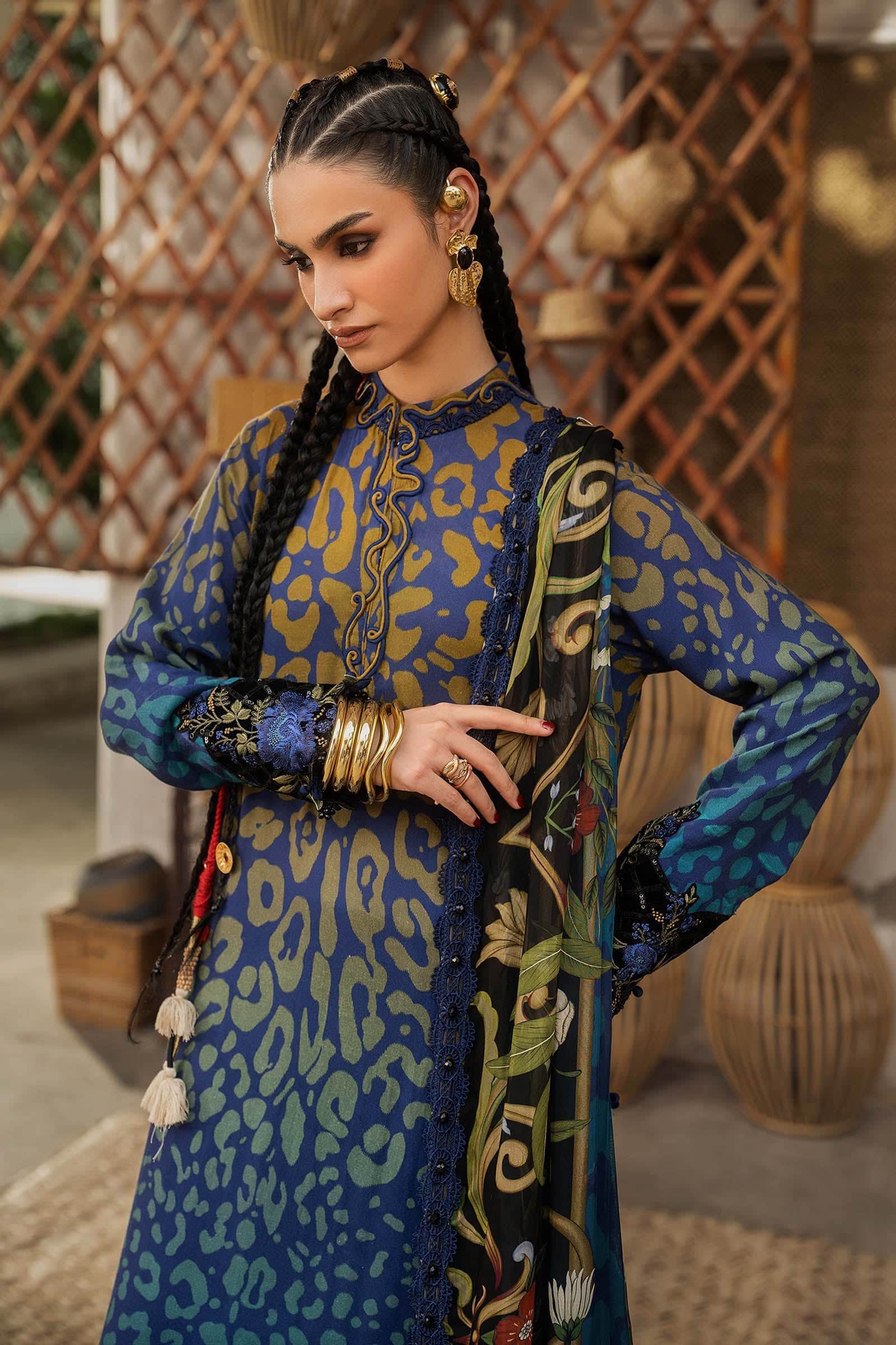 M prints maria b | embroidered linen suit - blue (mpt-3101-b)– d-1b-g M Prints Maria B | Embroidered Linen Suit - Blue (MPT-3101-B)– D-1B-G