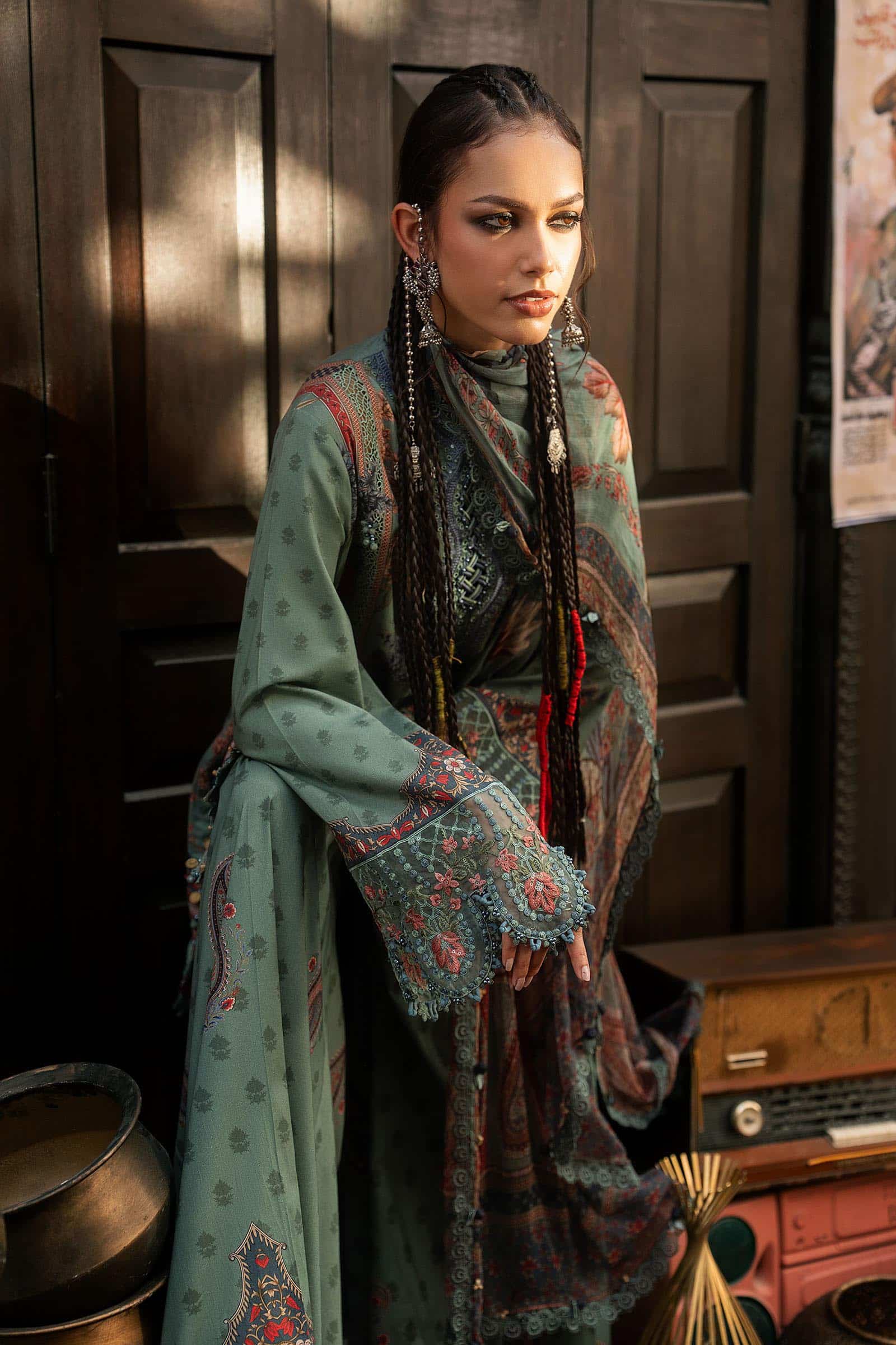 M prints maria b | embroidered cambric suit - sea green (mpt-3102-a)– d-2a-e M Prints Maria B | Embroidered Cambric Suit - Sea Green (MPT-3102-A)– D-2A-E