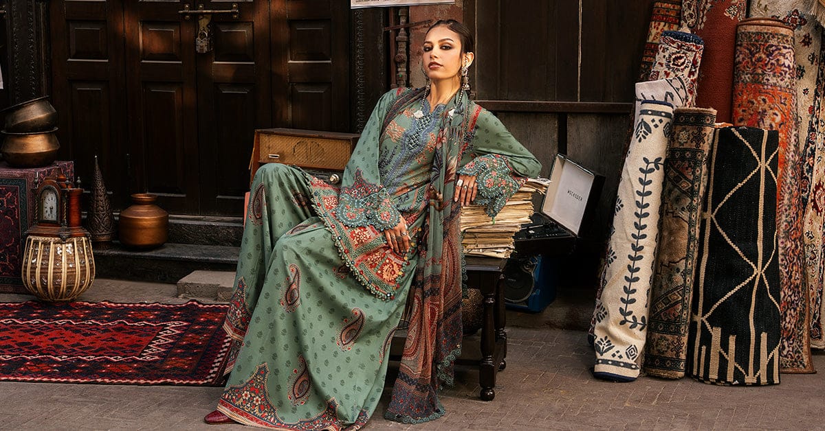 M prints maria b | embroidered cambric suit - sea green (mpt-3102-a)– d-2a-g M Prints Maria B | Embroidered Cambric Suit - Sea Green (MPT-3102-A)– D-2A-G