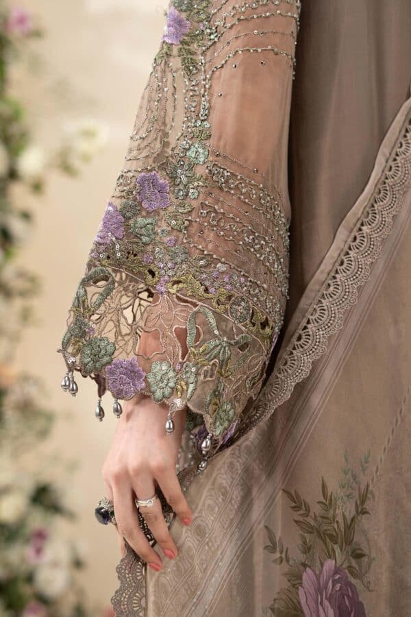 Maria b 3 piece embroidered chiffon suit– d-2closeup g Maria B 3 Piece Embroidered Chiffon Suit– D-2Closeup G