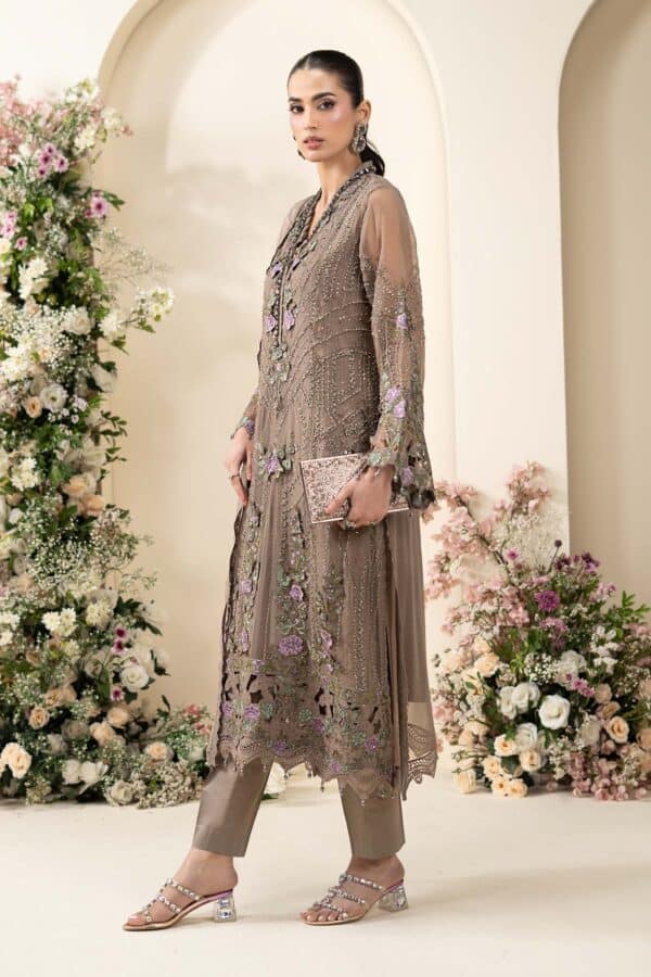 Maria b 3 piece embroidered chiffon suit– d-2side b Maria B 3 Piece Embroidered Chiffon Suit– D-2Side B