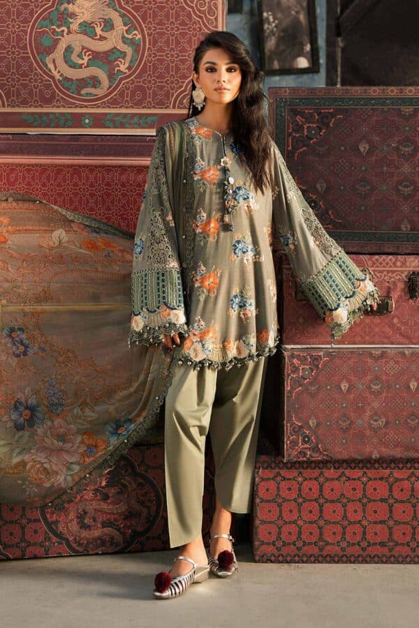 M Prints Maria B | Embroidered Cambric Suit - Sage Green (MPT-3103-A)– D-3A-B M Prints Maria B | Embroidered Cambric Suit - Sage Green (MPT-3103-A)– D-3A-B