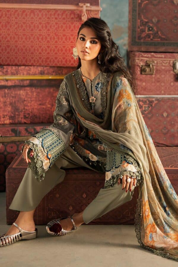 M prints maria b | embroidered cambric suit - sage green (mpt-3103-a)– d-3a-d M Prints Maria B | Embroidered Cambric Suit - Sage Green (MPT-3103-A)– D-3A-D