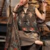 M prints maria b | embroidered cambric suit - brown (mpt-3103-b) M Prints Maria B | Embroidered Cambric Suit - Brown (MPT-3103-B)