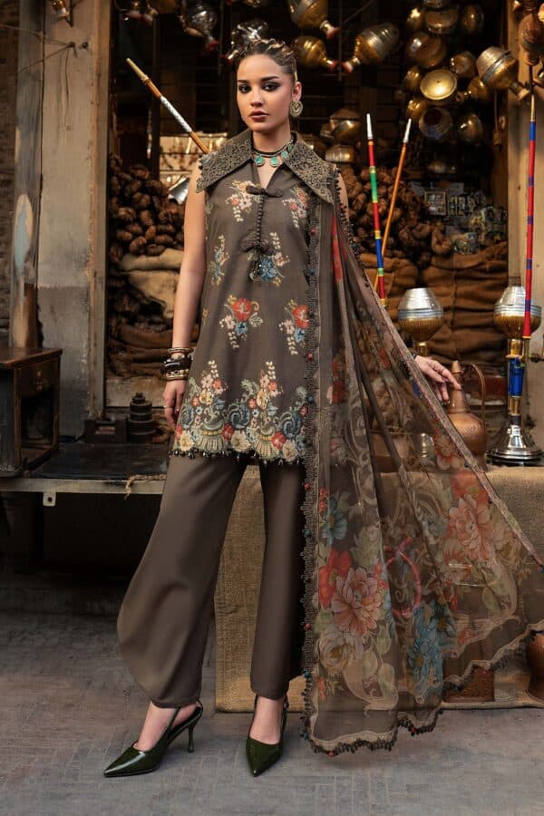 M Prints Maria B | Embroidered Cambric Suit - Brown (MPT-3103-B)– D-3B-B M Prints Maria B | Embroidered Cambric Suit - Brown (MPT-3103-B)– D-3B-B