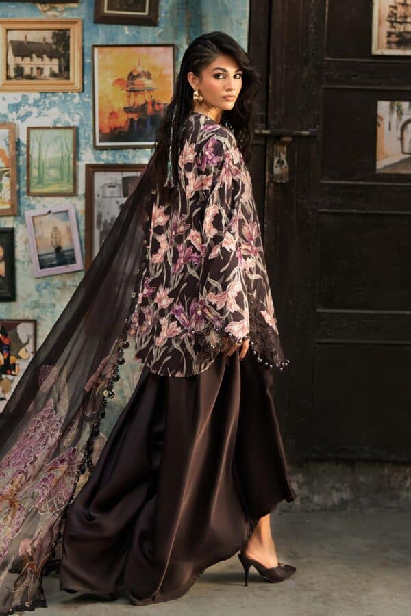 M prints maria b | embroidered cambric suit - brown (mpt-3104-b)– d-4b-d M Prints Maria B | Embroidered Cambric Suit - Brown (MPT-3104-B)– D-4B-D