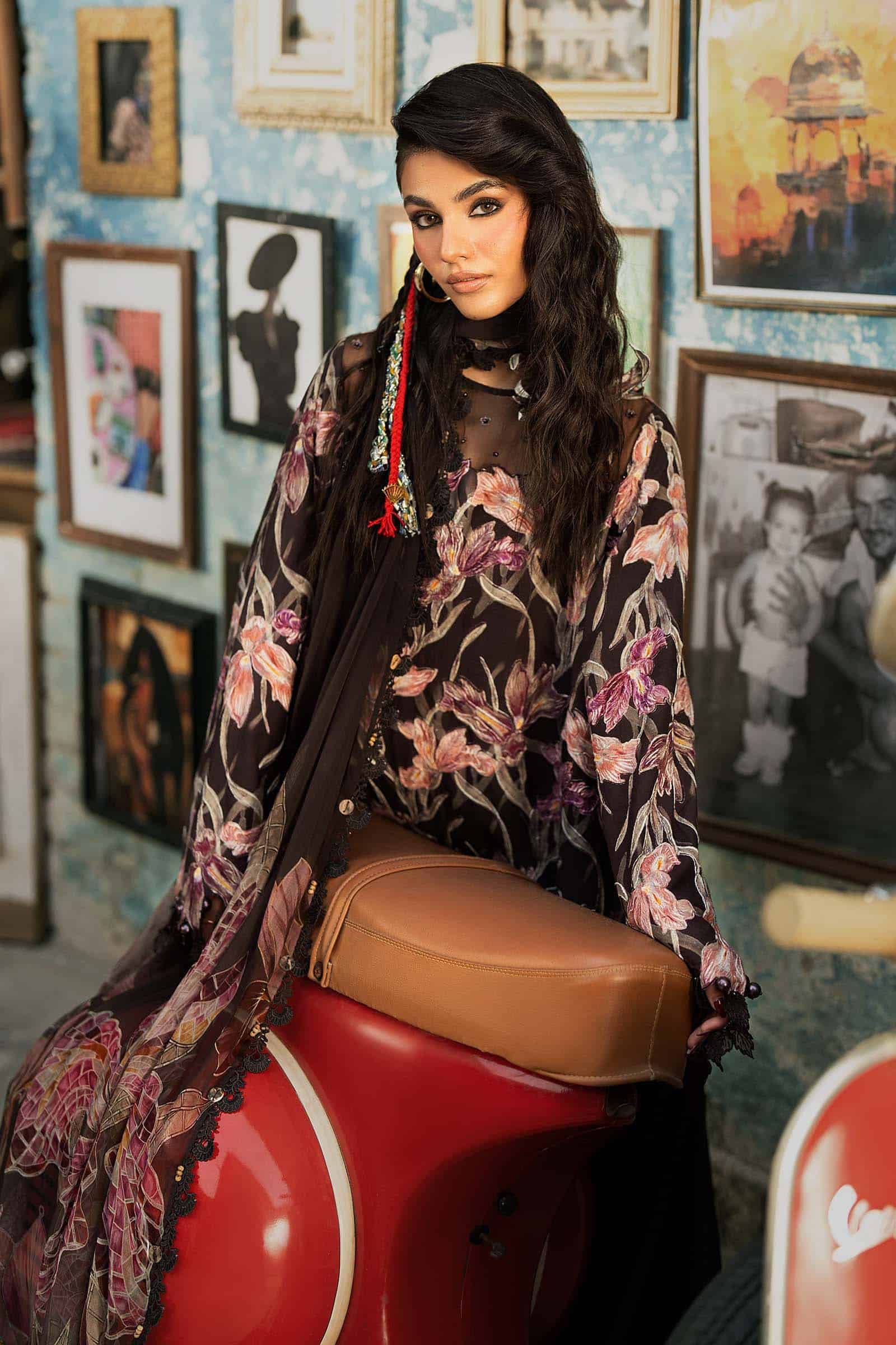 M prints maria b | embroidered cambric suit - brown (mpt-3104-b)– d-4b-e M Prints Maria B | Embroidered Cambric Suit - Brown (MPT-3104-B)– D-4B-E