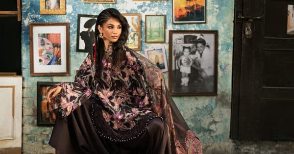 M prints maria b | embroidered cambric suit - brown (mpt-3104-b)– d-4b-f M Prints Maria B | Embroidered Cambric Suit - Brown (MPT-3104-B)– D-4B-F